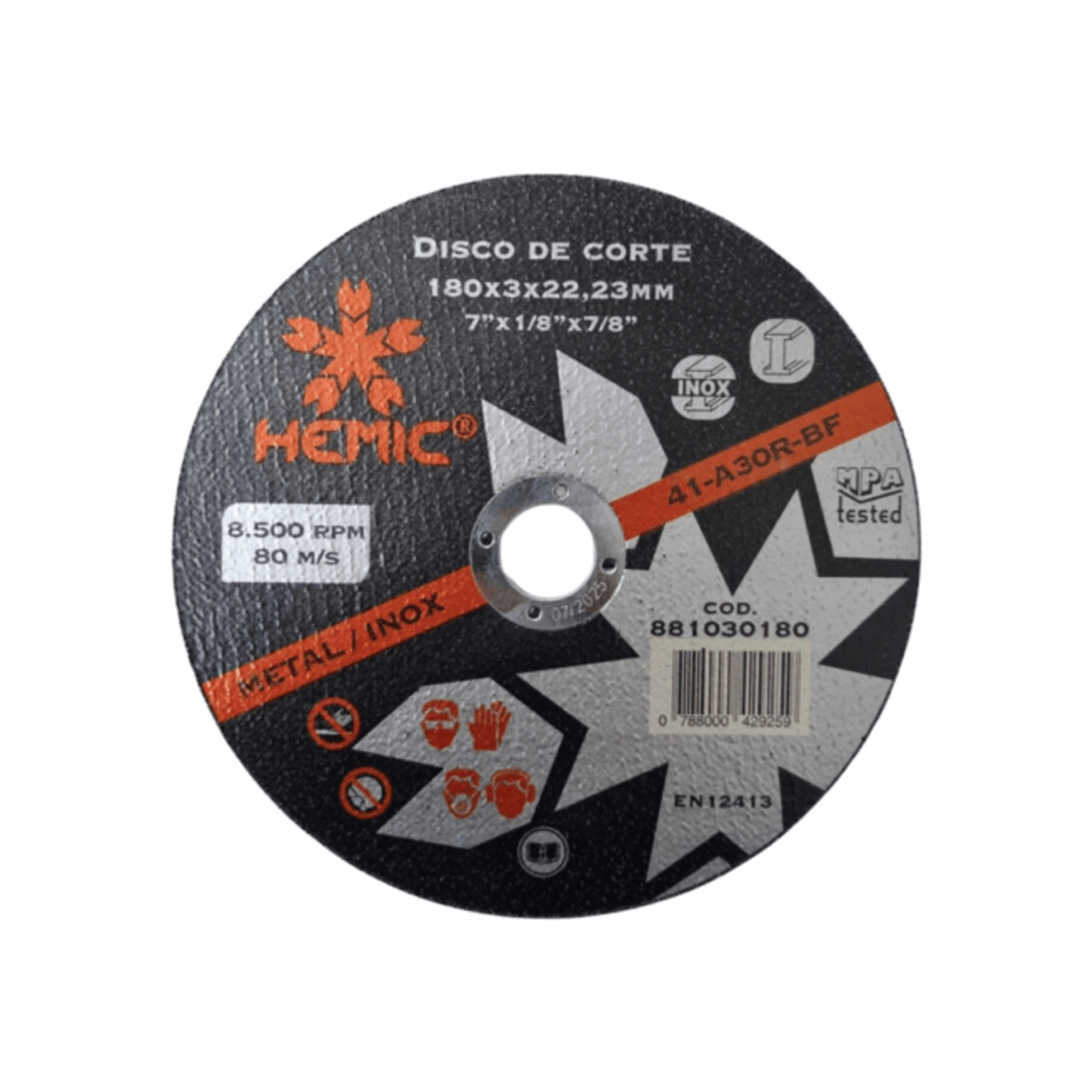 DISCO DE CORTE 7′ X 3.0 mm HEMIC