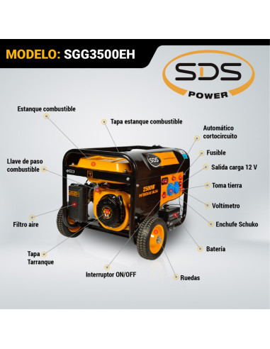 GENERADOR BENCINERO 2,8 KW SDS SGG3500EH