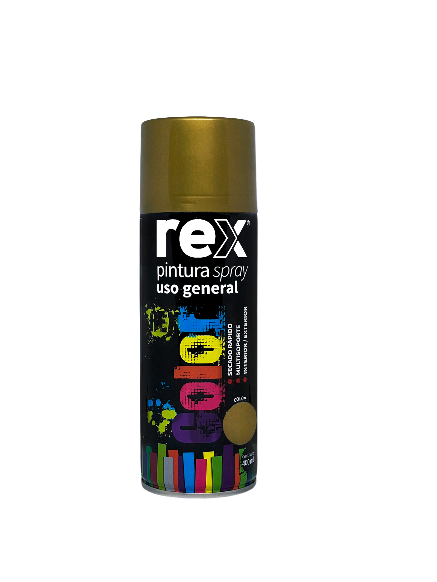 PINTURA SPRAY USO GENERAL 400mL DORADO REX
