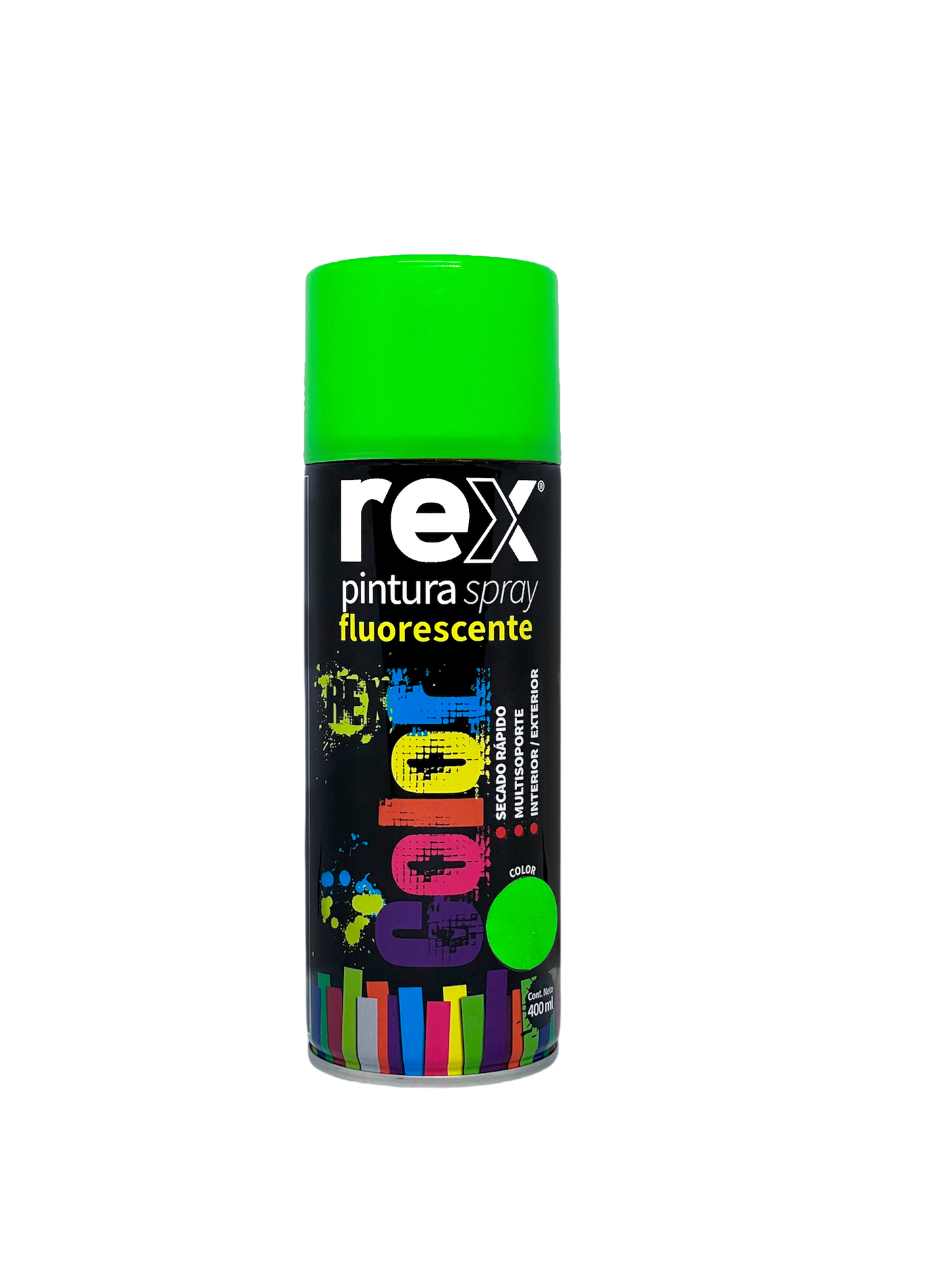 PINTURA SPRAY FLUORESCENTE 400mL VERDE REX