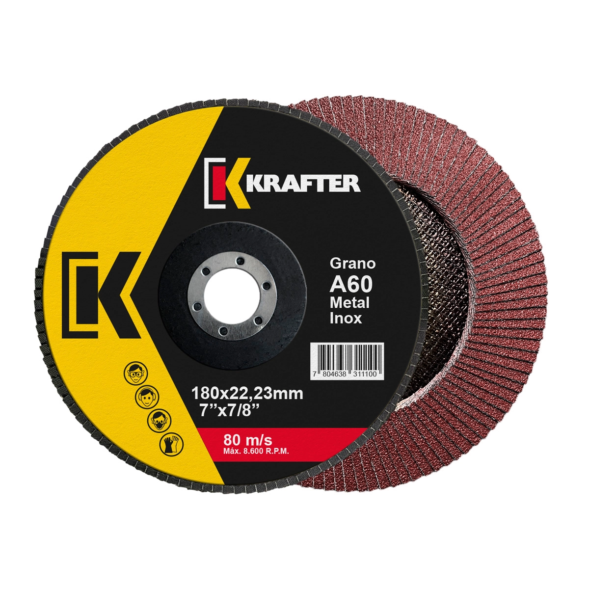 DISCO TRASLAPADO FLAP 7′ G60 RED KRAFTER