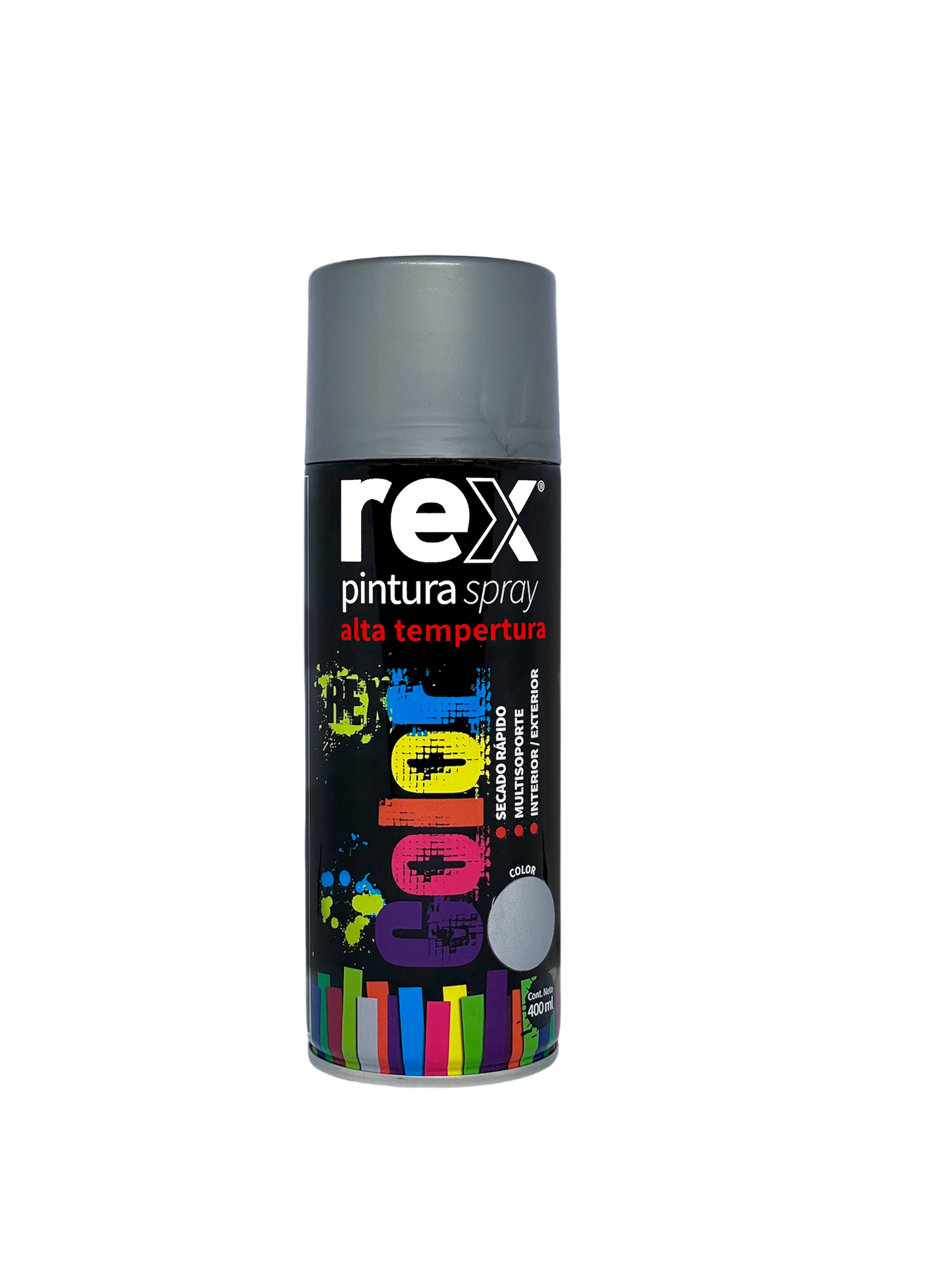PINTURA SPRAY ALTA TEMPERATURA 400mL ALUMINIO REX