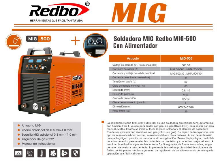SOLDADORA MIG-500 REDBO