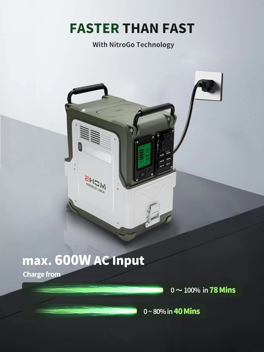 ESTACION DE ENERGÍA PORTÁTIL 600W EHOM EP600