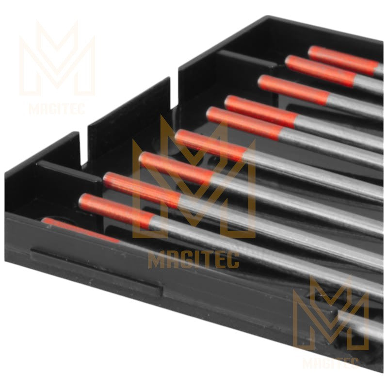 TUNGSTENO PUNTA ROJA (WT20) 3.2mm X 175mm (1/8”) 10 UNIDADES
