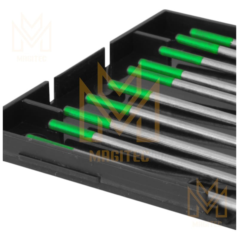 TUNGSTENO PUNTA VERDE (WP) 2.4mm X 175mm (3/32”) 10 UNIDADES