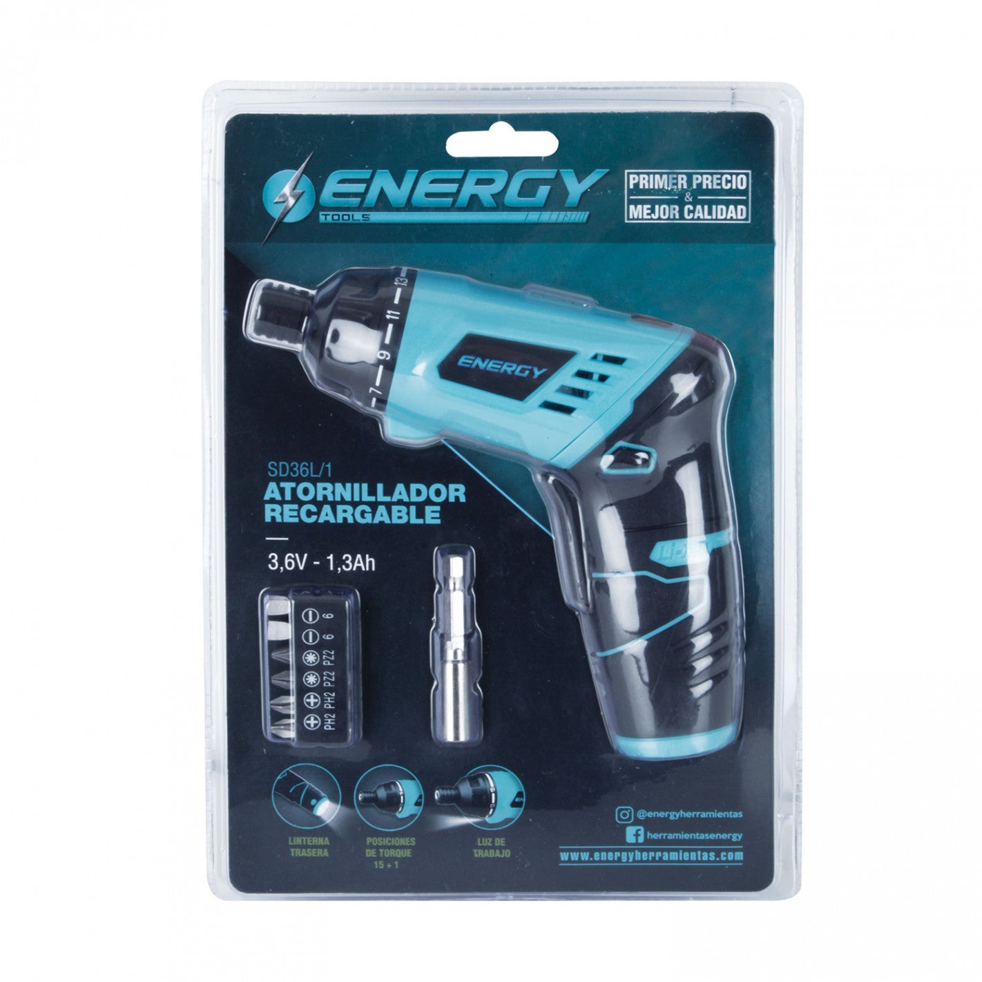 ATORNILLADOR INALAMBRICO 3,6V ENERGY SD36L/1