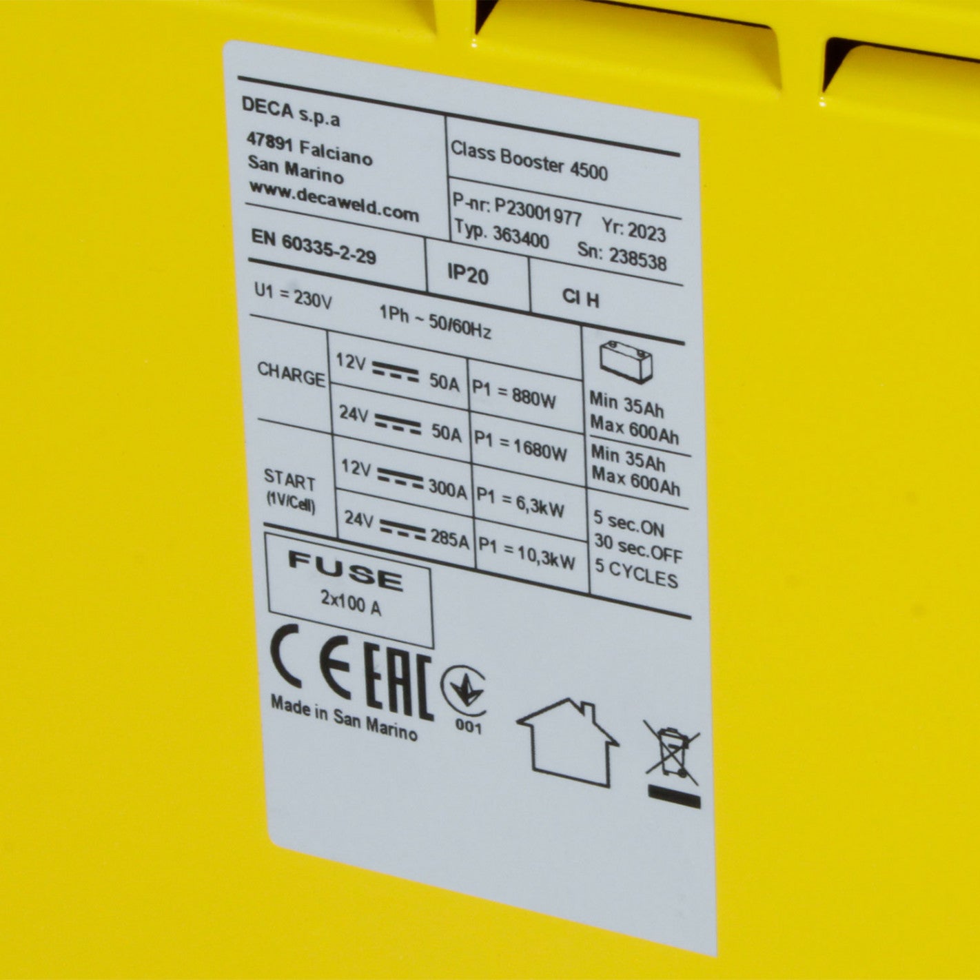 CARGADOR PARTIDOR DECA CLASS 4500E (363400)