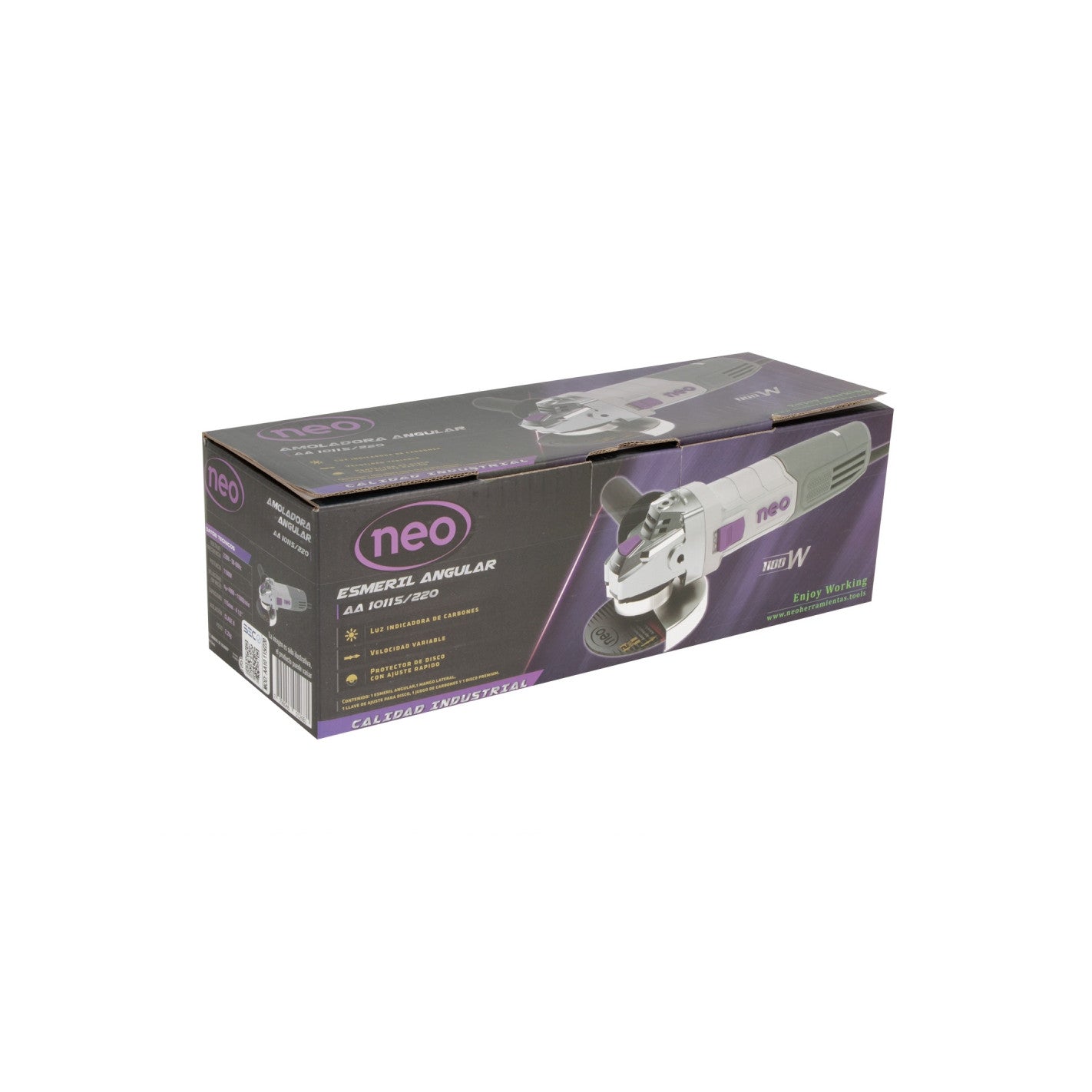 ESMERIL ANGULAR 4 1/2" 1100W VELOCIDAD VARIABLE NEO AA 10115/220