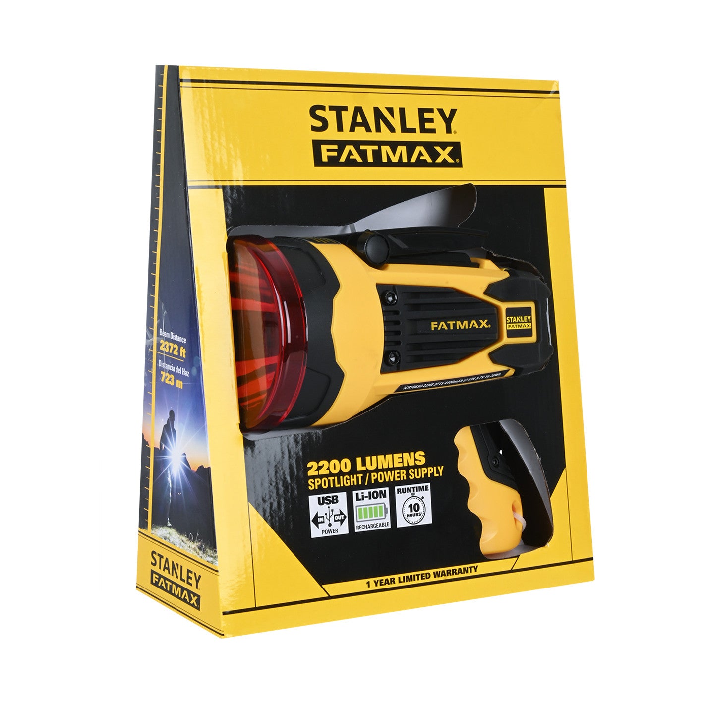 LINTERNA RECARGABLE LED 2200 LUMENES STANLEY
