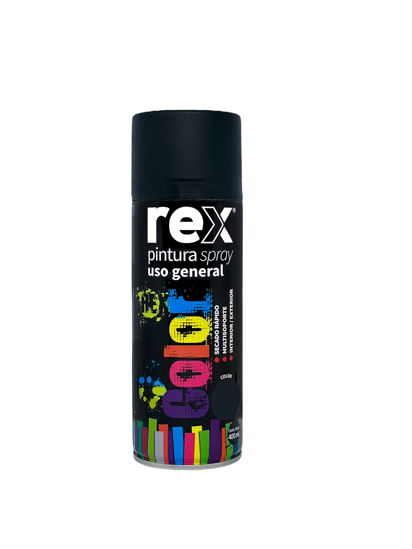 PINTURA SPRAY USO GENERAL 400mL NEGRO MATE REX