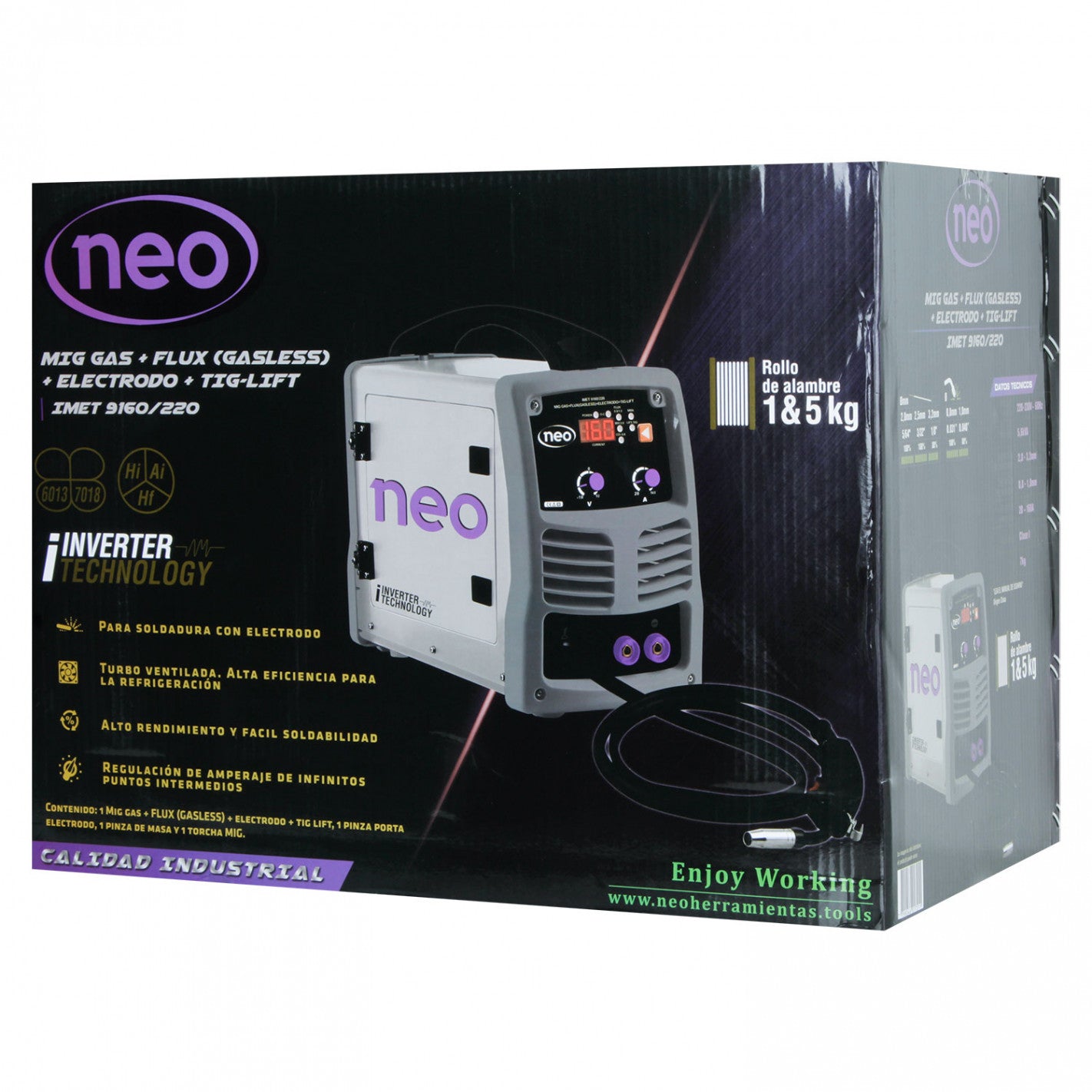 SOLDADORA MIG FLUX-TIG-ARCO 160 AMP NEO IMET 9160/220