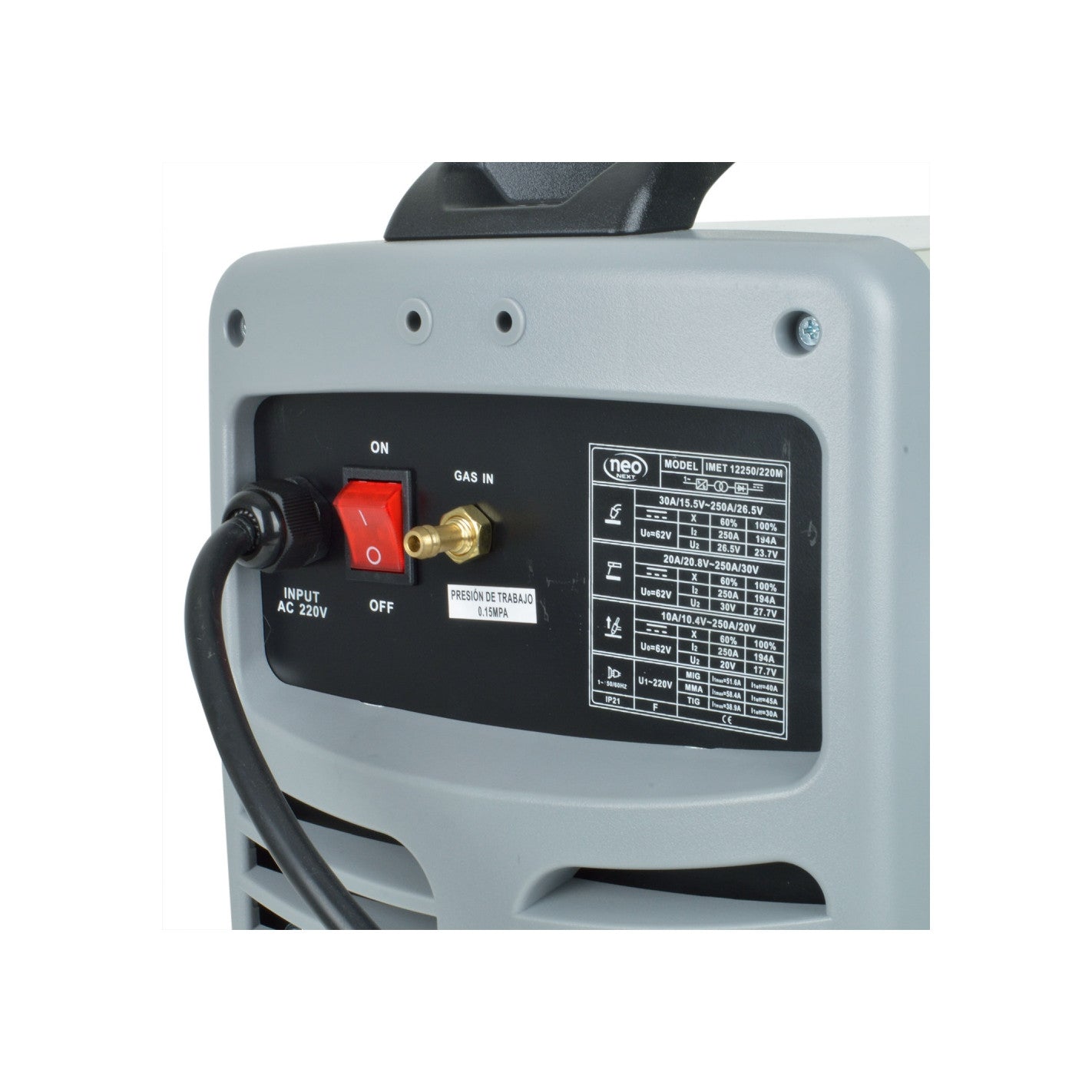 SOLDADORA MIG-TIG-ARCO 250 AMP NEO IMET 12250/220