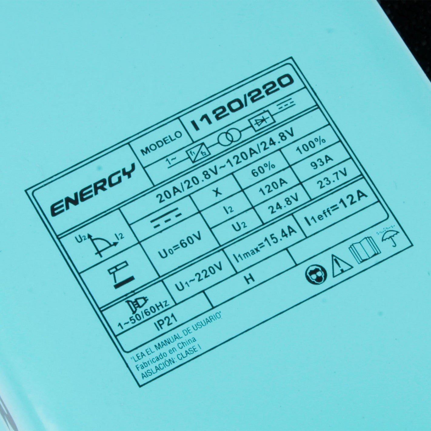 SOLDADORA INVERTER ARCO MANUAL 120amp ENERGY I120/220