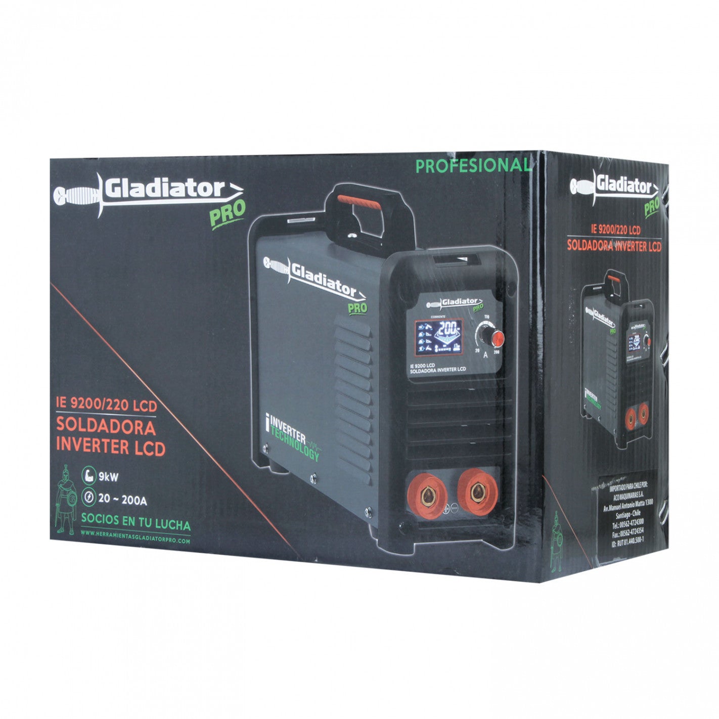 SOLDADORA INVERTER ARCO MANUAL 200amp GLADIATOR IE 9200/220 LCD