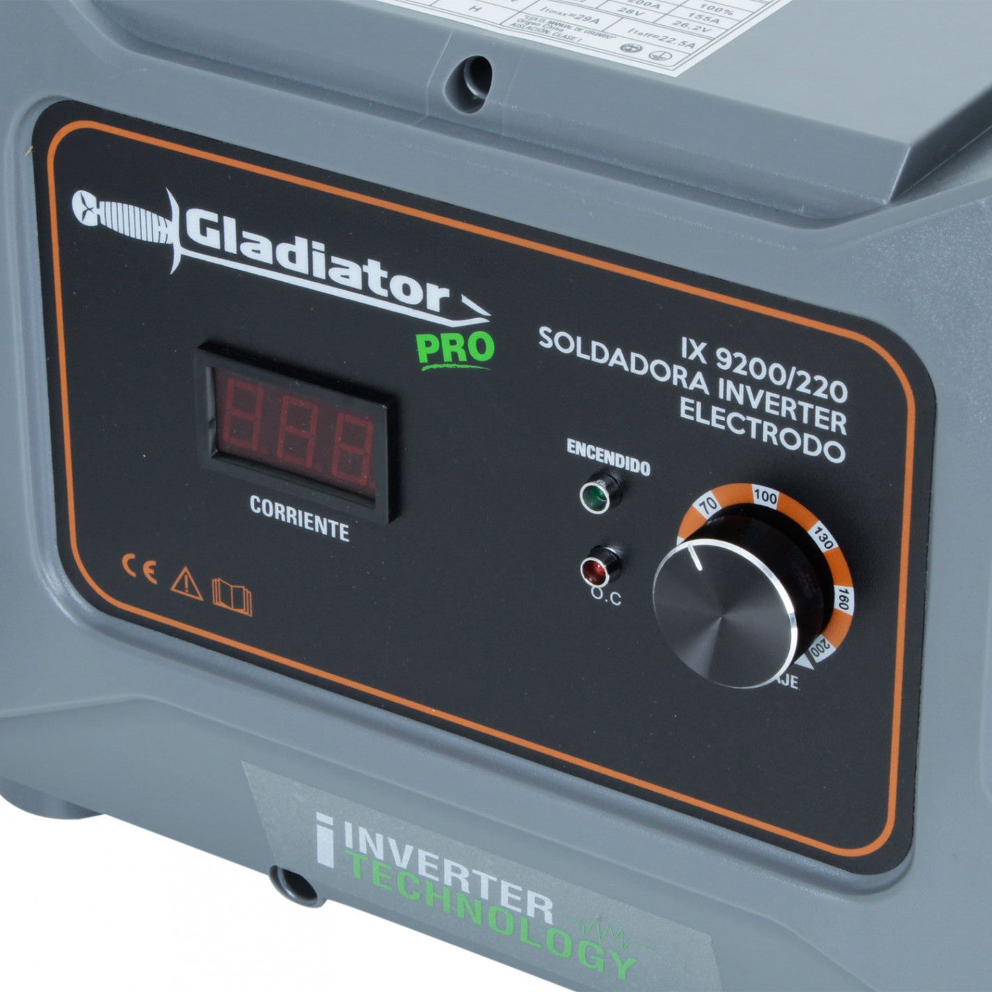 SOLDADORA INVERTER ARCO MANUAL 200amp GLADIATOR IX 9200/220