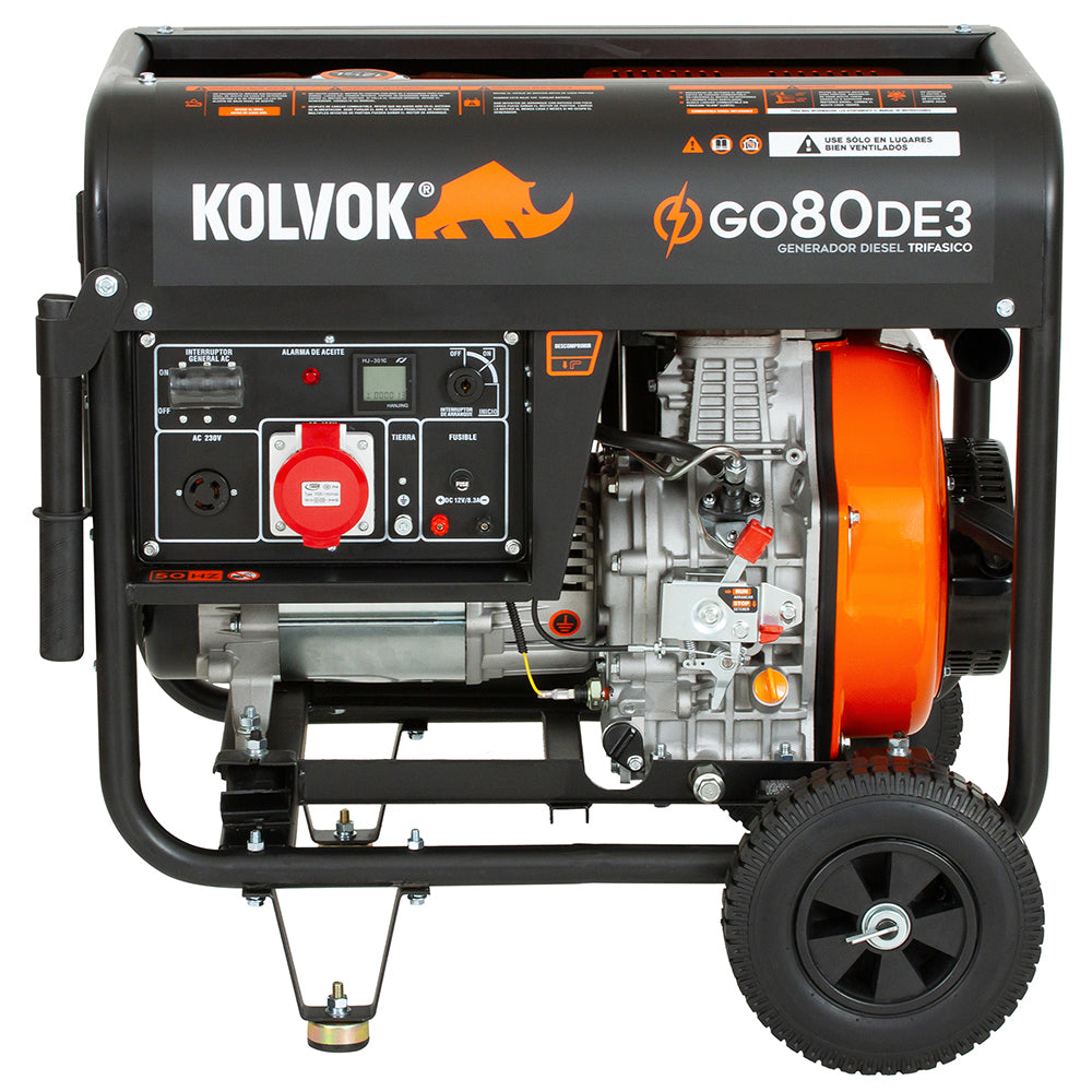 GENERADOR DIESEL TRIFASICO GO80DE3 8.1KVA KOLVOK