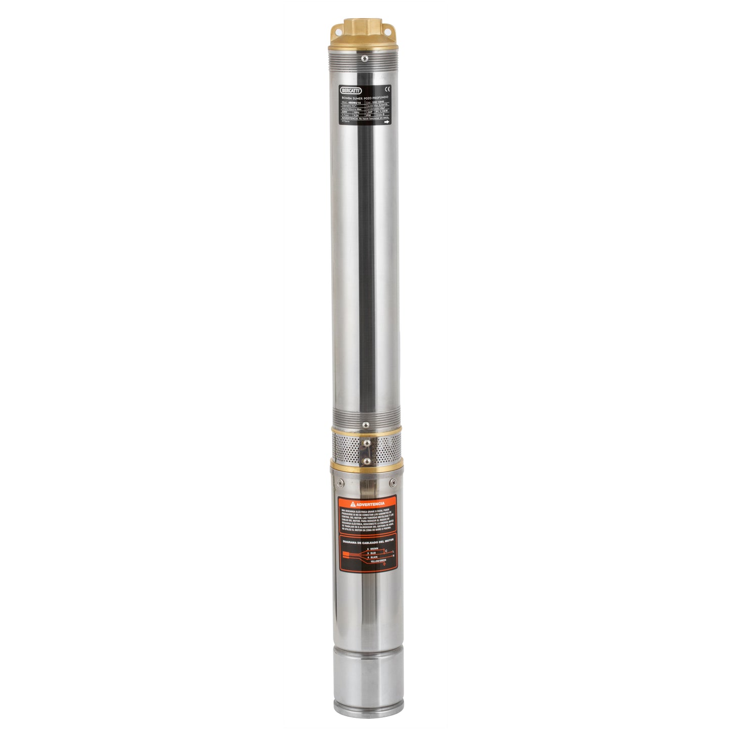 BOMBA SUMERGIBLE 1,5HP POZO 4" BERCATTI 4BDM4/14