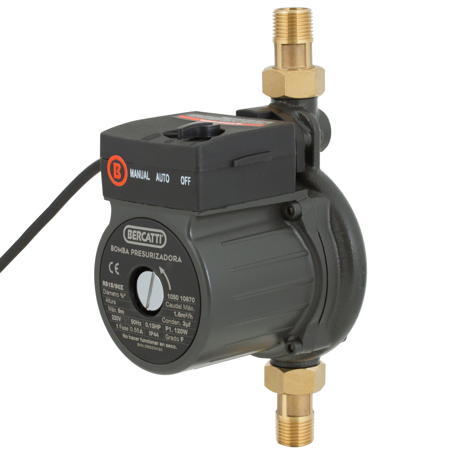 BOMBA SUPERFICIE PRESURIZADORA 120W BERCATTI RS15/90-Z