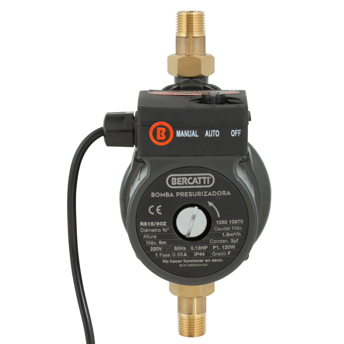 BOMBA SUPERFICIE PRESURIZADORA 120W BERCATTI RS15/90-Z