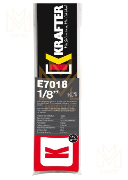 ELECTRODO SOLDADURA 7018 1/8 (3.2mm) FORMATO 1 KG KRAFTER