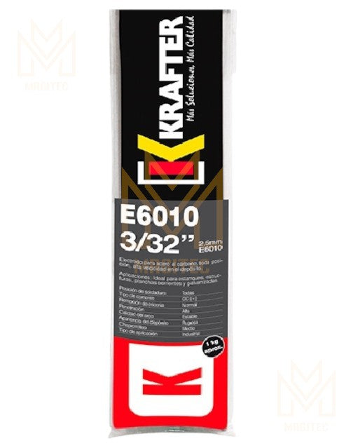 ELECTRODO SOLDADURA 6010 3/32 (2.5mm) 1 KG KRAFTER