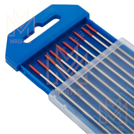 TUNGSTENO PUNTA ROJA (WT20) 3.2mm X 175mm (1/8”) 10 UNIDADES