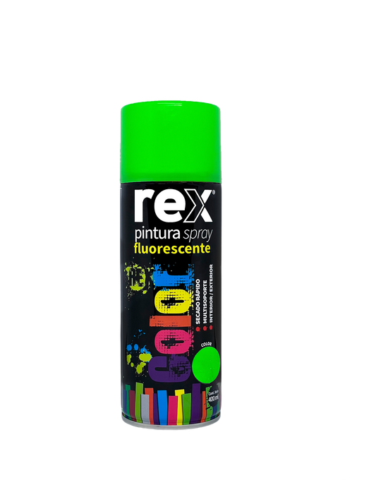 PINTURA SPRAY FLUORESCENTE 400mL VERDE REX