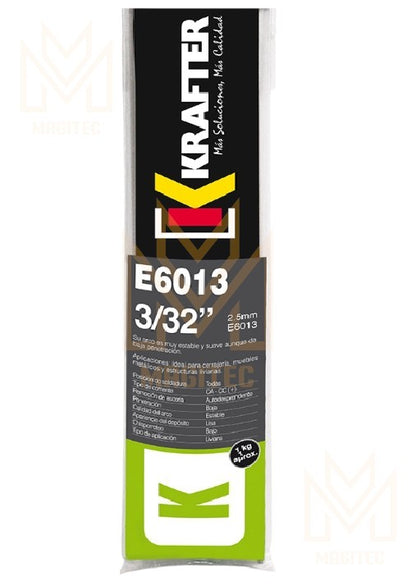 ELECTRODO SOLDADURA 6013 3/32 (2.5mm) FORMATO 1 KG KRAFTER