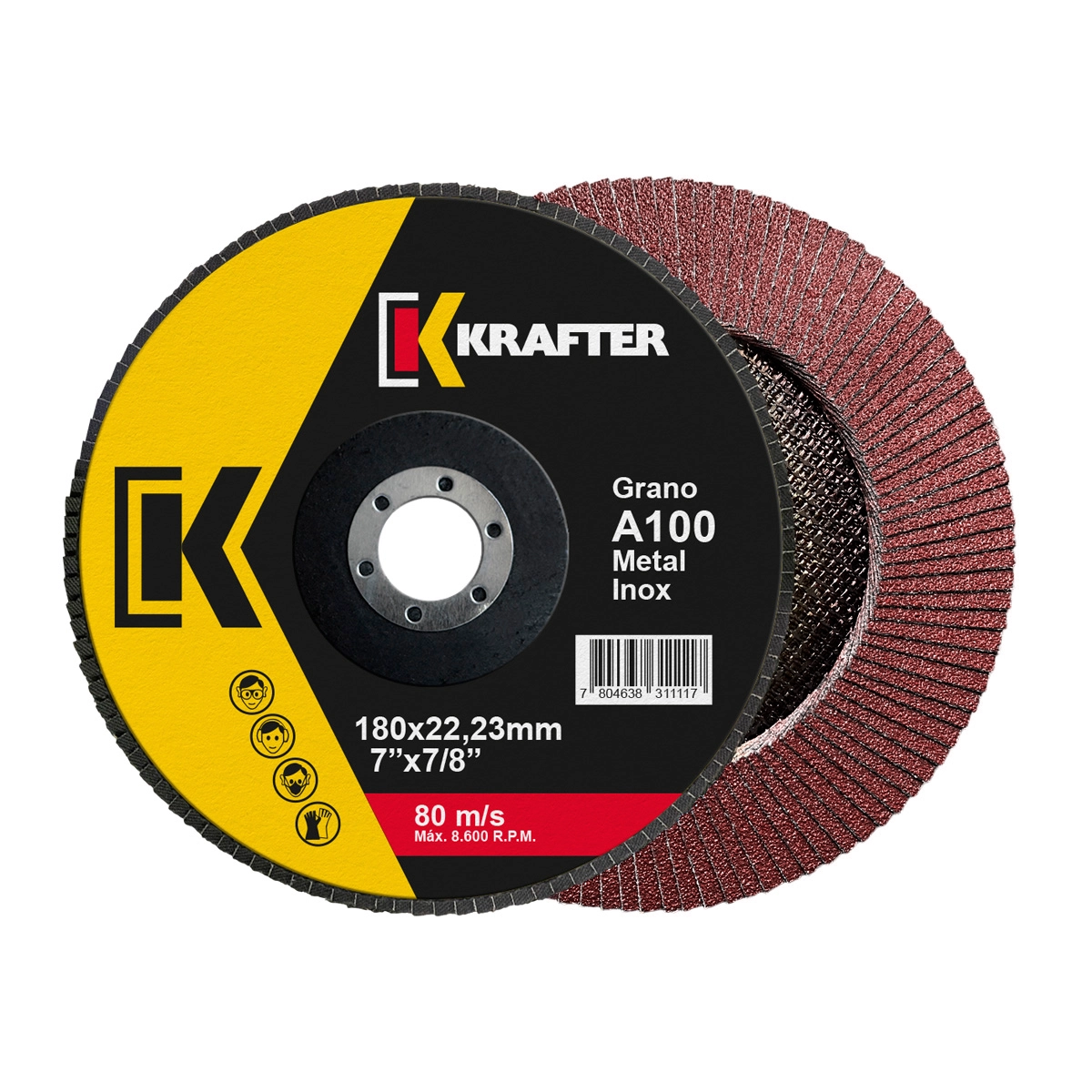 DISCO TRASLAPADO FLAP 7′ G100 RED KRAFTER