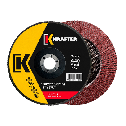 DISCO TRASLAPADO FLAP 7′ G40 RED KRAFTER
