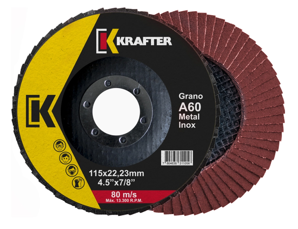 DISCO TRASLAPADO FLAP 4 1/2′ G60 RED KRAFTER