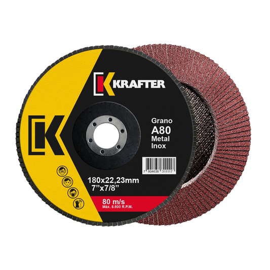 DISCO TRASLAPADO FLAP 7′ G80 RED KRAFTER