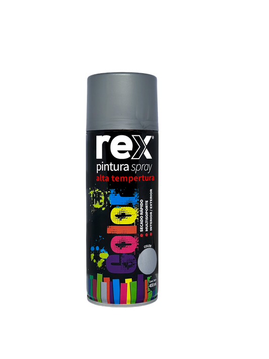 PINTURA SPRAY ALTA TEMPERATURA 400mL ALUMINIO REX