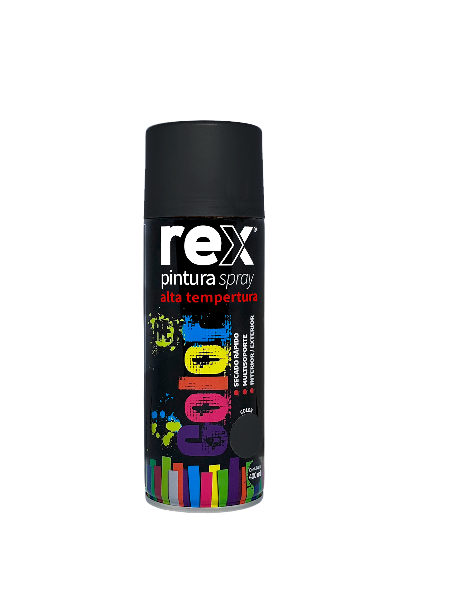 PINTURA SPRAY ALTA TEMPERATURA 400mL NEGRO REX