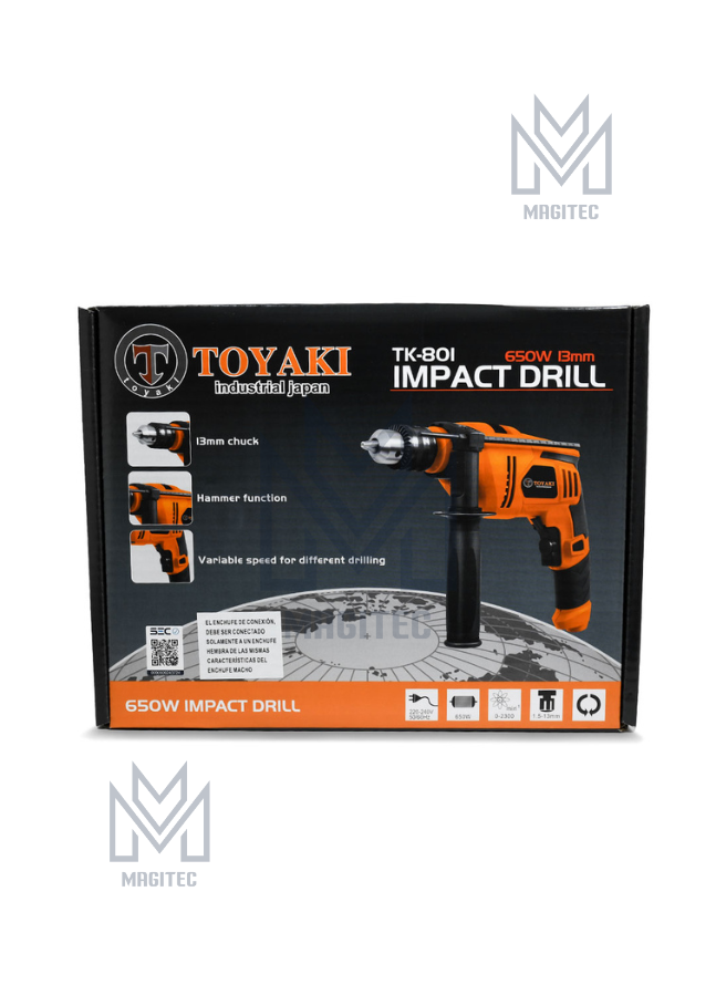 TALADRO IMPACTO ELECTRICO 650W 13MM TOYAKI TK 801