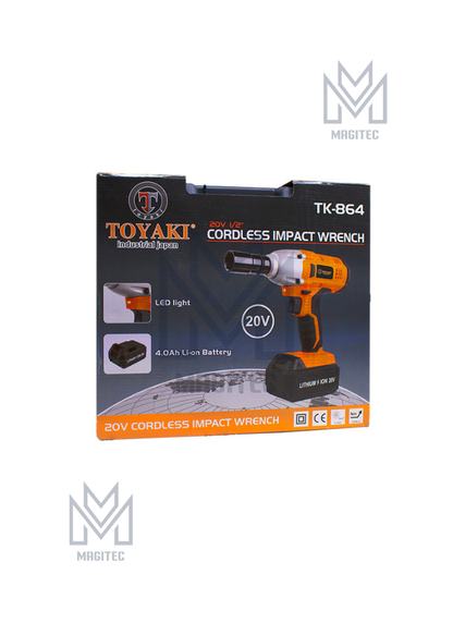LLAVE DE IMPACTO BL INALAMBRICO 13MM 1/2" 20V + 1BAT 4AH + 1 CARG TOYAKI TK 864H