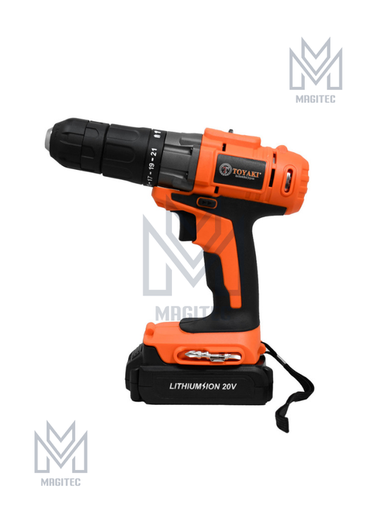 TALADRO IMPACTO RECARGABLE 20V 13MM TOYAKI + 2 BAT + CARG TK-861