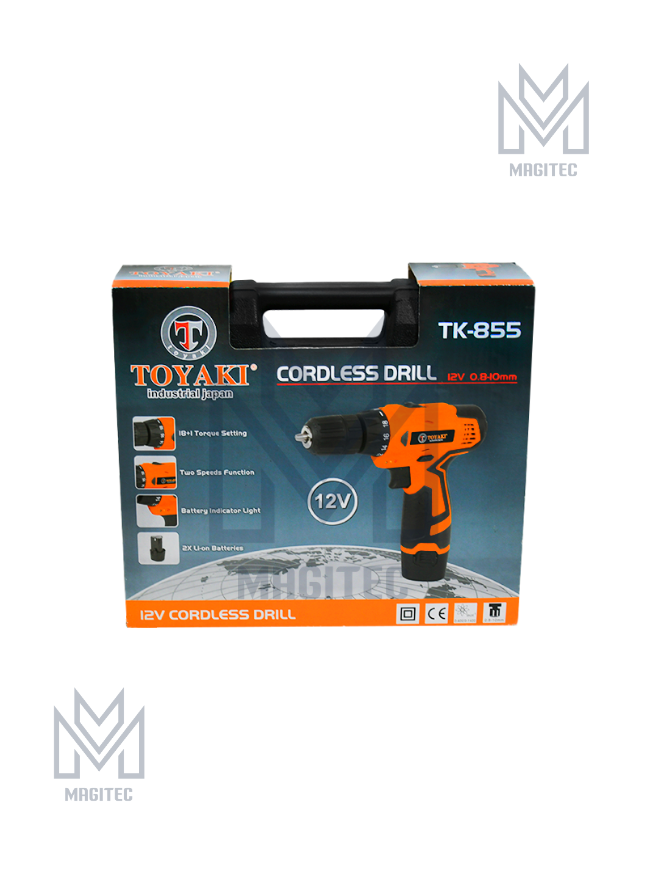 TALADRO RECARGABLE 12V 2 BAT + CARG TOYAKI TK-855