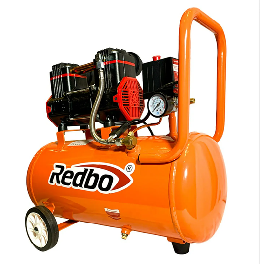 COMPRESOR DE AIRE SILENCIOSO LIBRE DE ACEITE 25L 2HP REDBO + KIT NEUMATICO 5 PCS