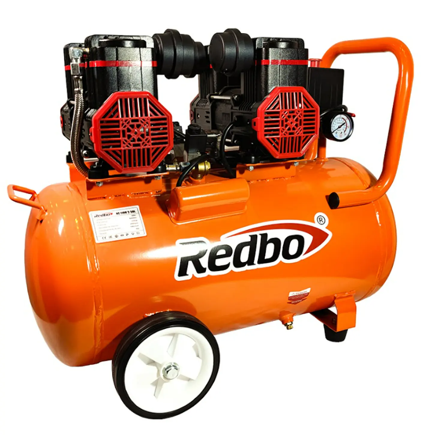 COMPRESOR DE AIRE SILENCIOSO LIBRE DE ACEITE 50L 3HP REDBO