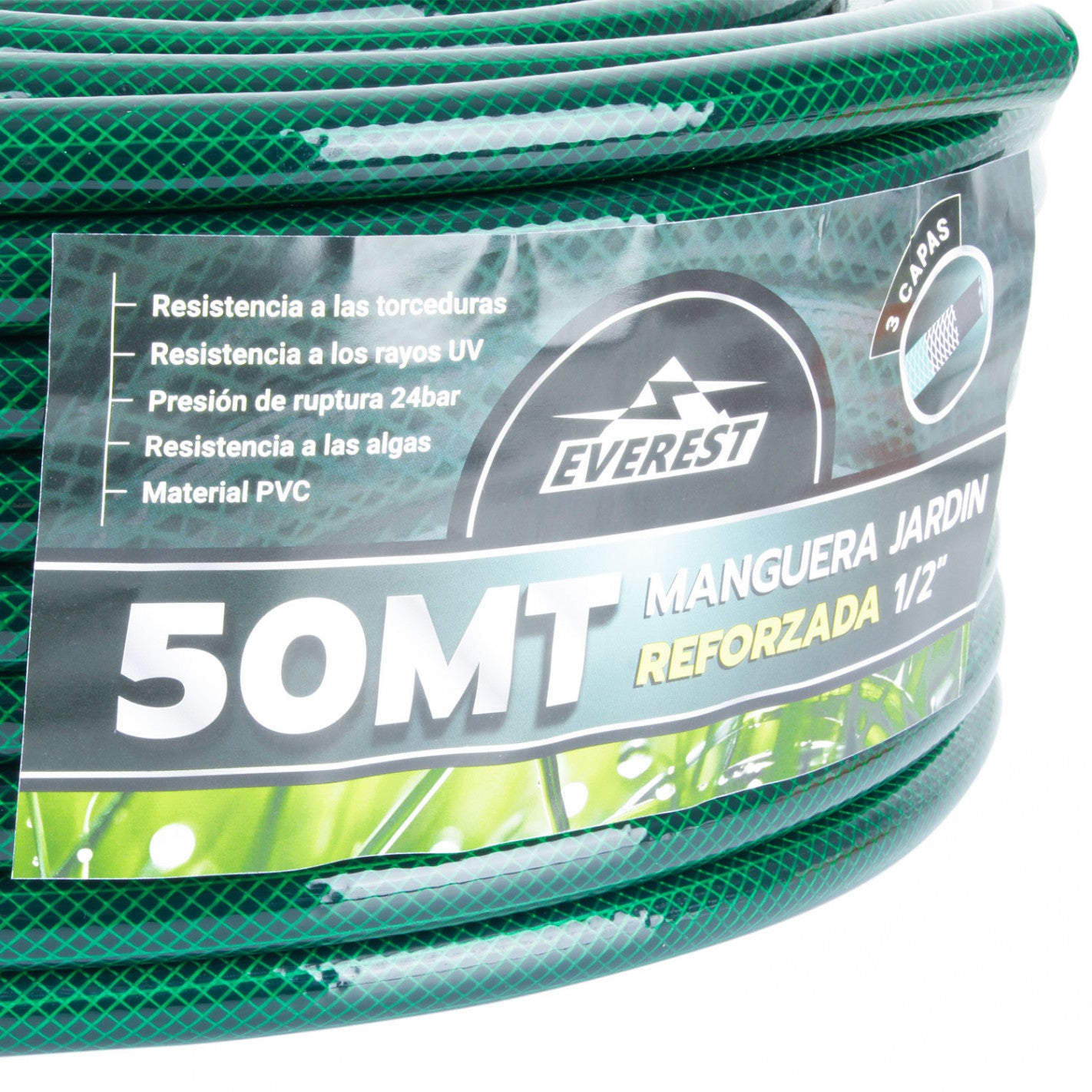 MANGUERA JARDIN REFORZADA 1/2"x 50 METROS
