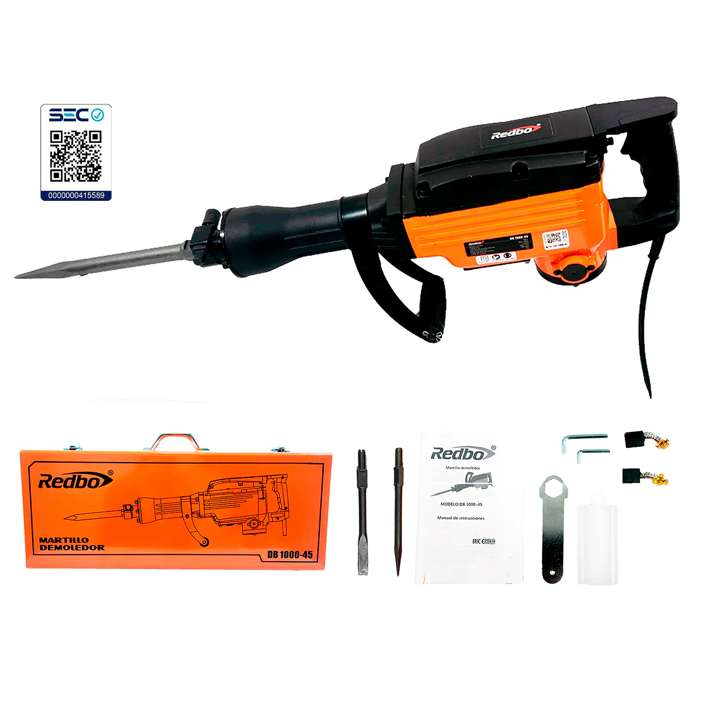 MARTILLO DEMOLEDOR ELECTRICO 1100W 45J REDBO DB 1000-45