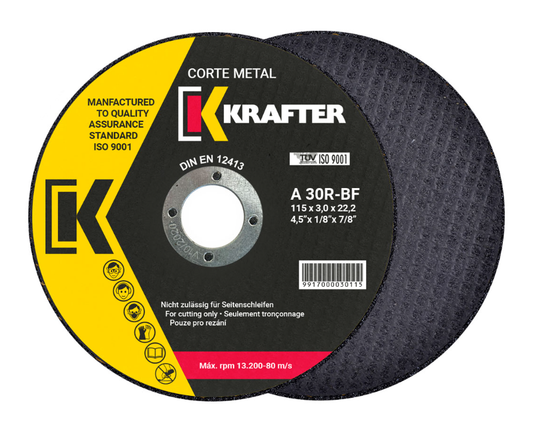 DISCO DE CORTE METAL FINO KRAFTER METAL 4 1/2' x 3.0MM