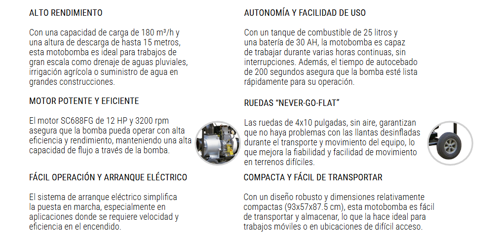 MOTOBOMBA DIESEL 6X6 CAUDAL 12 HP KRAFTER DP60E
