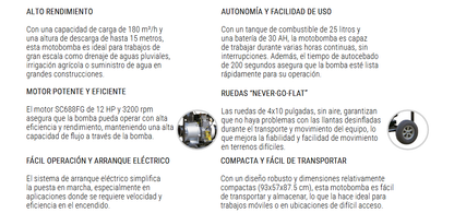 MOTOBOMBA DIESEL 6X6 CAUDAL 12 HP KRAFTER DP60E