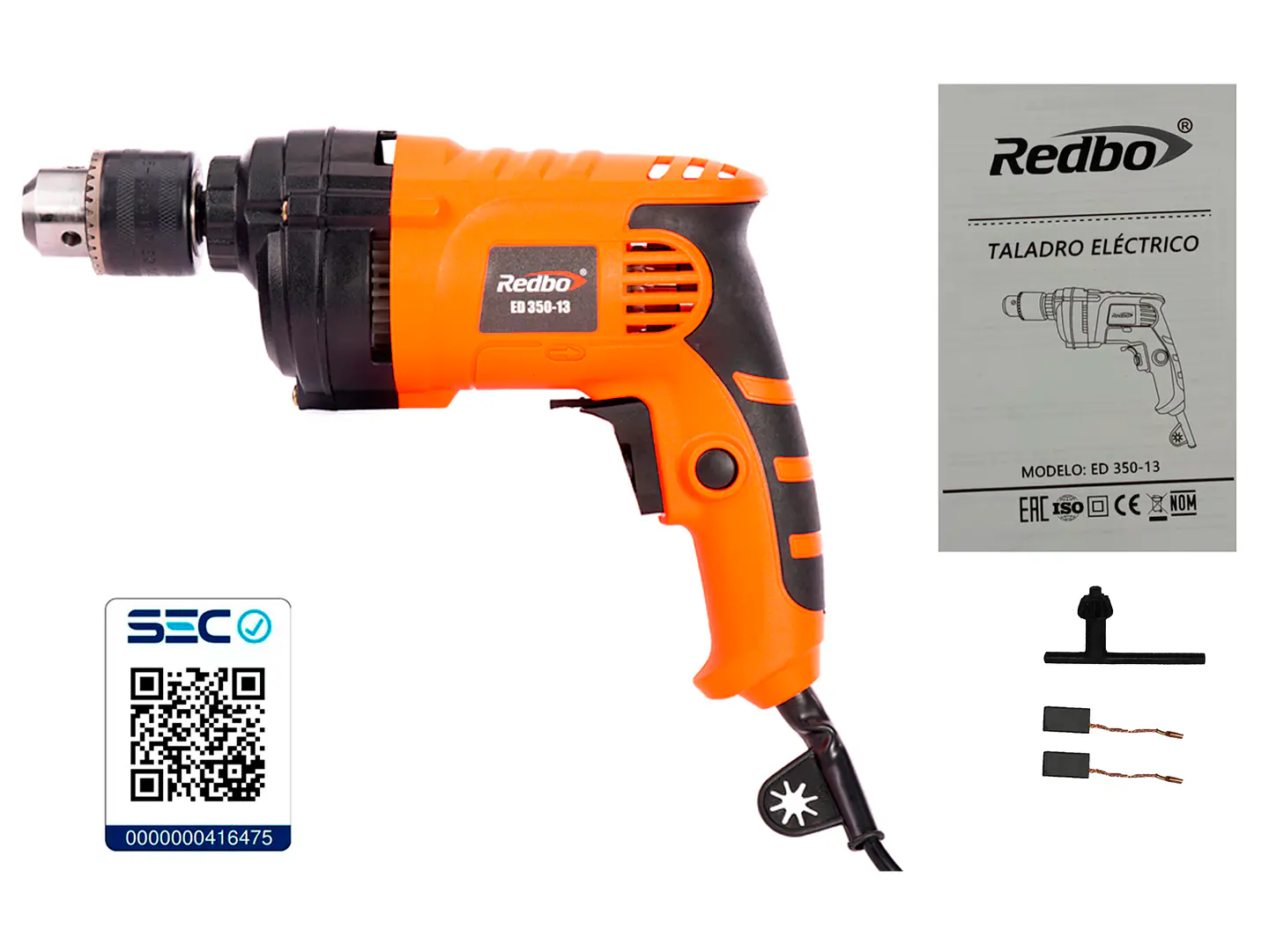 TALADRO ELECTRICO 350W 13mm REDBO ED 350-13