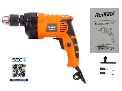 TALADRO ELECTRICO 350W 13mm REDBO ED 350-13