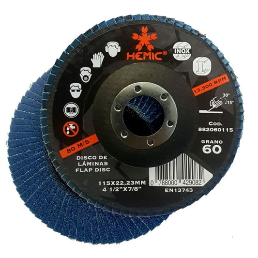 DISCO TRASLAPADO FLAP 4 1/2′ G60 HEMIC