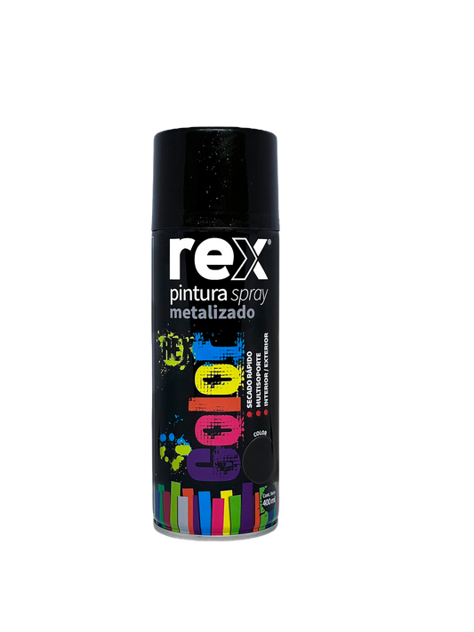 PINTURA SPRAY METALIZADO 400mL NEGRO REX